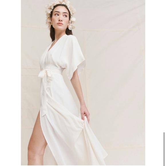 NWT Reformation Winslow Dress Ivory Medium - Picture 4 of 10